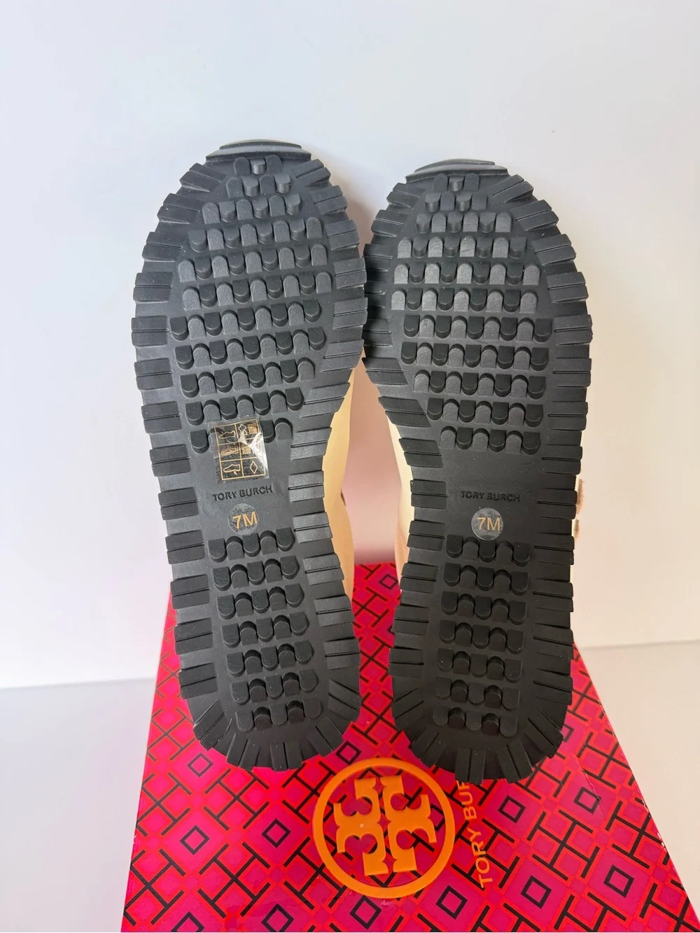 Tory Burch Vintage Nylon Sneakers Gressane Heroes Soft Malva Orzo Pink Moon SZ 7